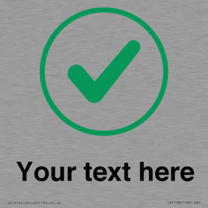 Custom plain background, green tick in circle sign